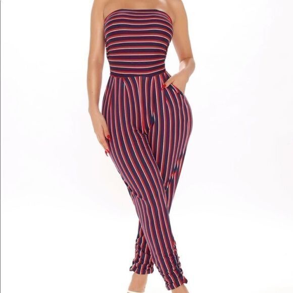 Hanging Out‎ Jumpsuit - Navy/combo- NWOT - Picture 1 of 4